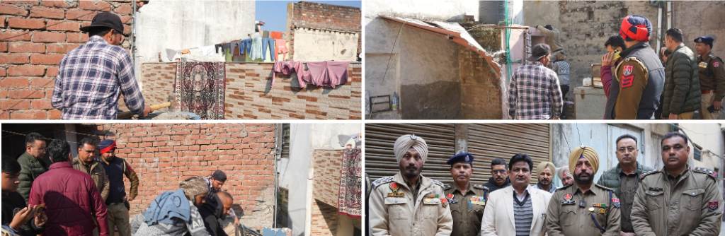Under the War Against Drugs campaign illegal properties of drug traffickers were demolished in Hoshiarpur